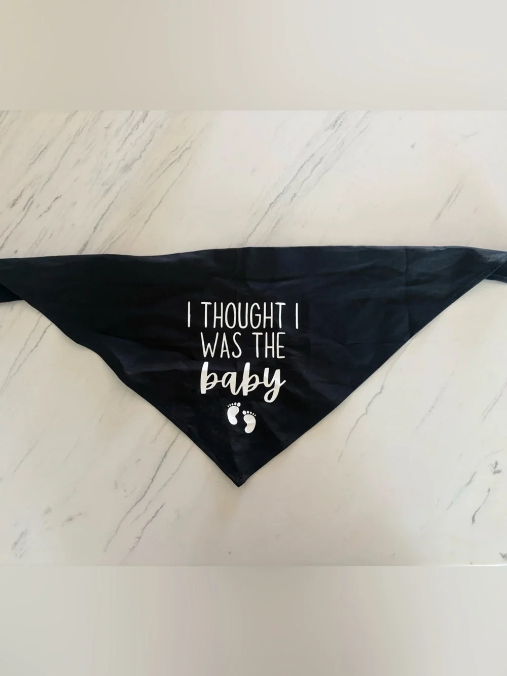 Black Dog Bandana/Bib - 'I Thought I Was The Baby'